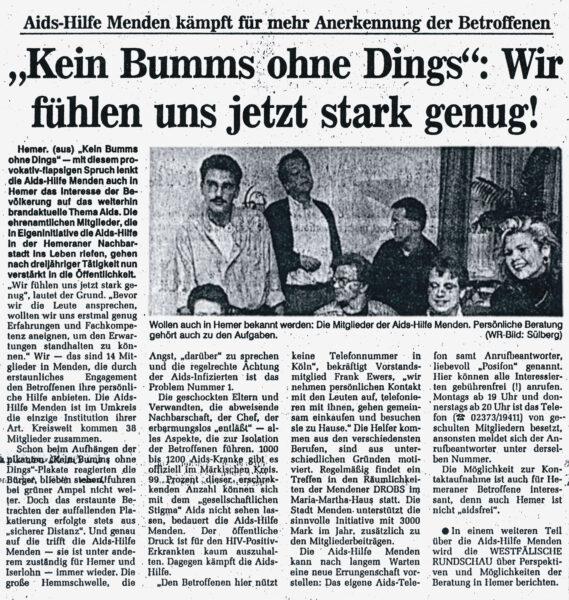 Artikel in der Westfälischen Rundschau vom 25.09.1991