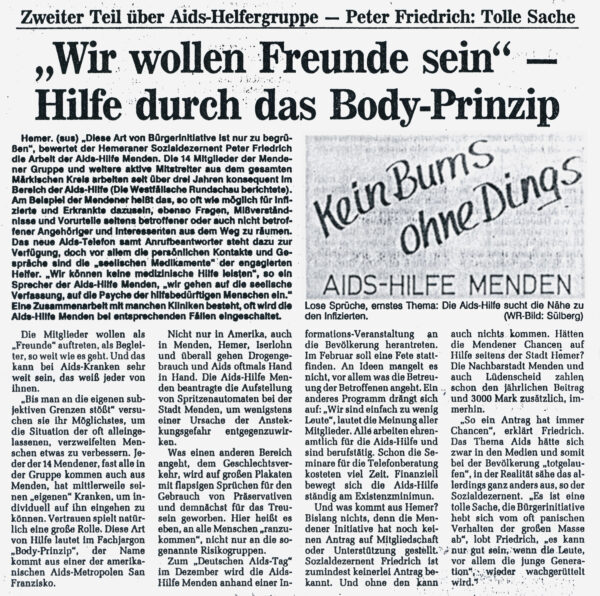 Artikel in der Westfälischen Rundschau vom 28.09.1991