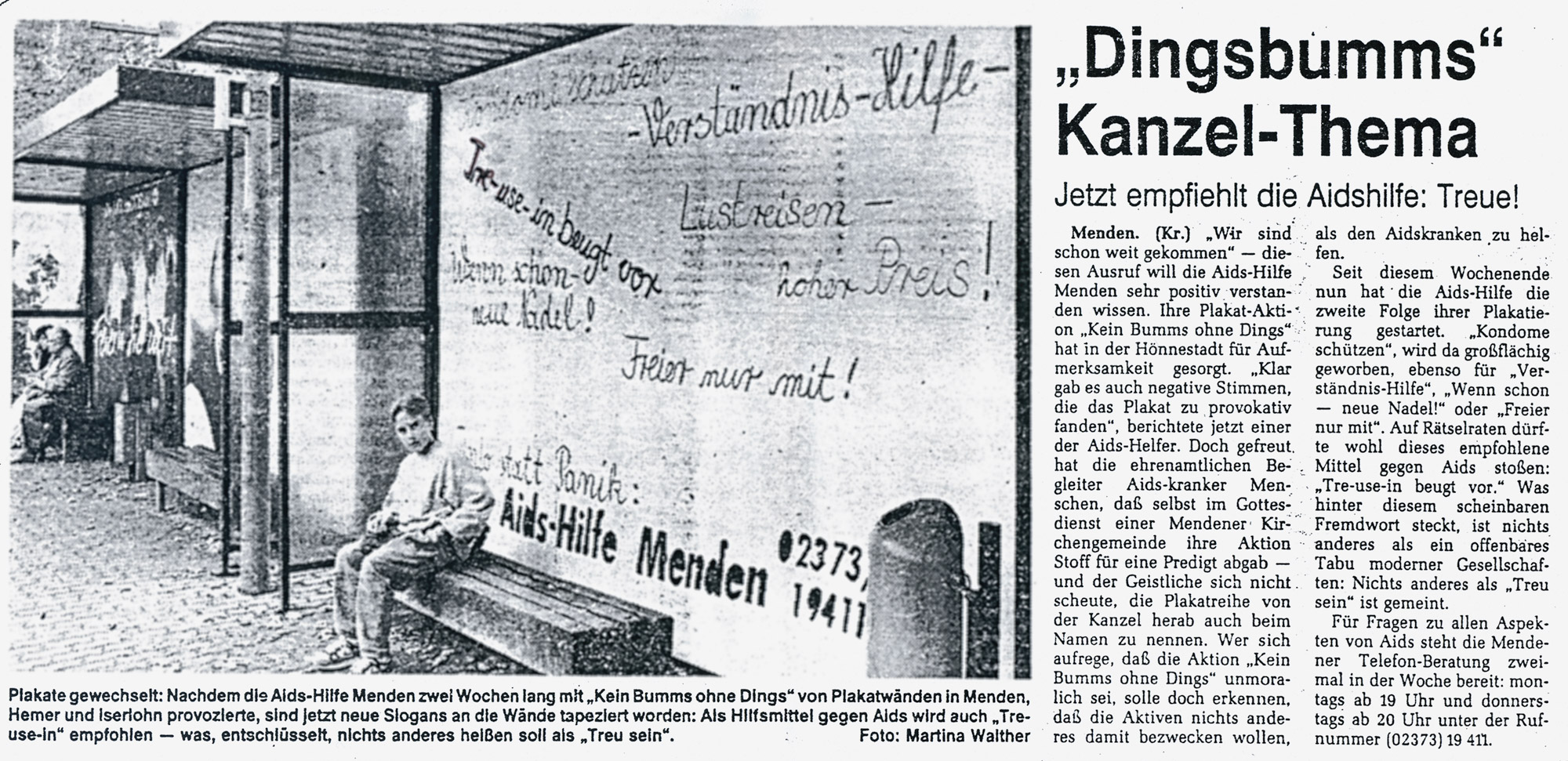 Artikel in der Westfalenpost vom 08.10.1991