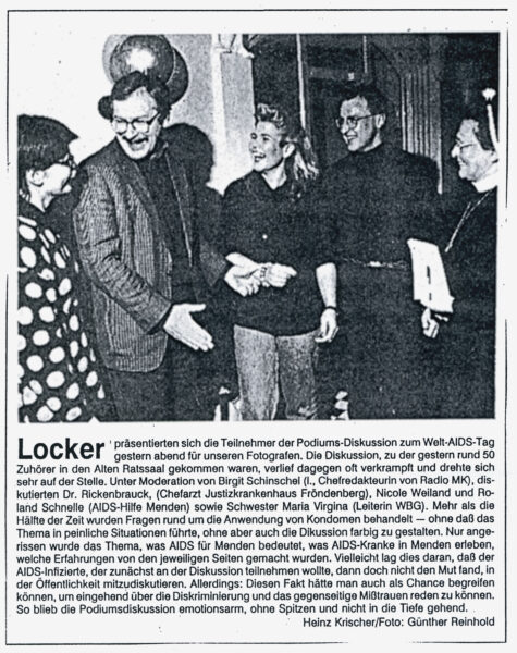Artikel in der Westfalenpost vom 02.12.1991
