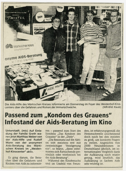 Artikel in der Westfälischen Rundschau Plettenberg vom 07.06.1996