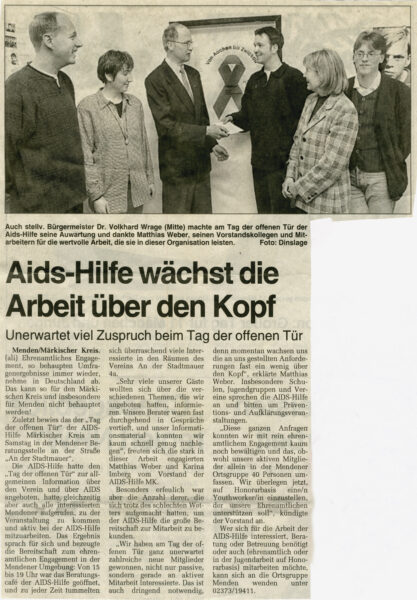 Artikel in der Westfalenpost vom 07.04.1997
