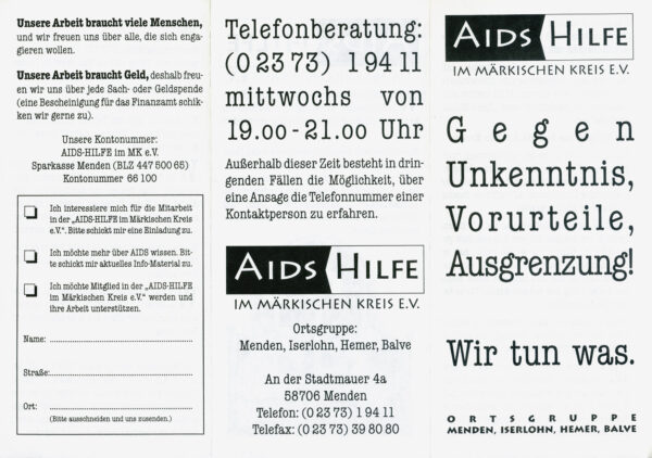 Außenseite des Faltblattes von 1997