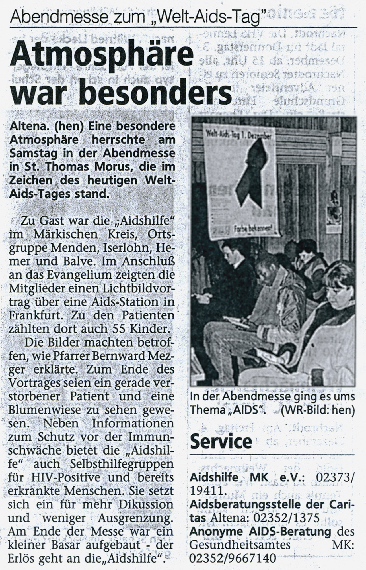 Artikel in der Westfälischen Rundschau vom 28.11.1998