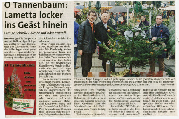 Artikel im Iserlohner Kreisanzeiger vom 15.12.2003