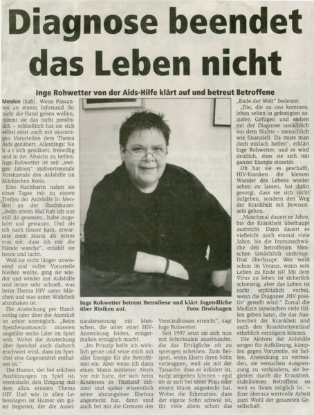 Artikel im Wochenanzeiger Menden vom 13.11.2005