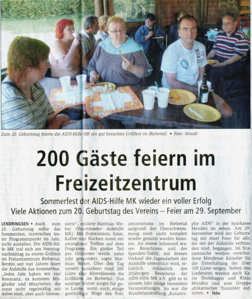 Artikel in der Mendener Zeitung vom 13.08.2007