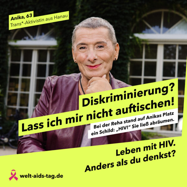 Welt-Aids-Tag 2022: Kampagnenmotiv "Diskriminierung? Lass ich mir nicht auftischen!"