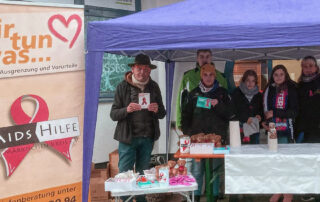 Unser Stand zum Welt-Aids-Tag 2022 an der Eissporthalle Iserlohn