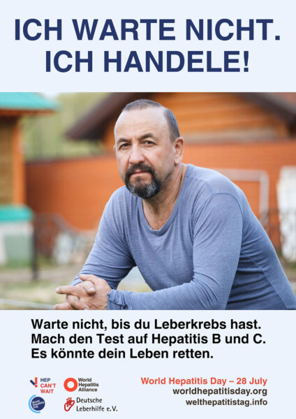 Kampagnen-Plakat zum Welt-Hepatitis-Tag 2023