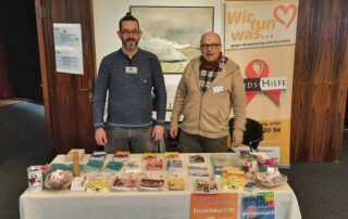 Andreas Reiser und Peter Müller an unserem Stand auf dem Iserlohner Gesundheitstag 2023.