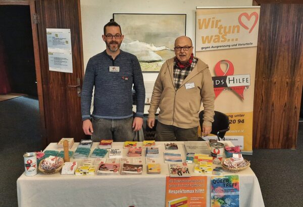Andreas Reiser und Peter Müller an unserem Stand auf dem Iserlohner Gesundheitstag 2023.