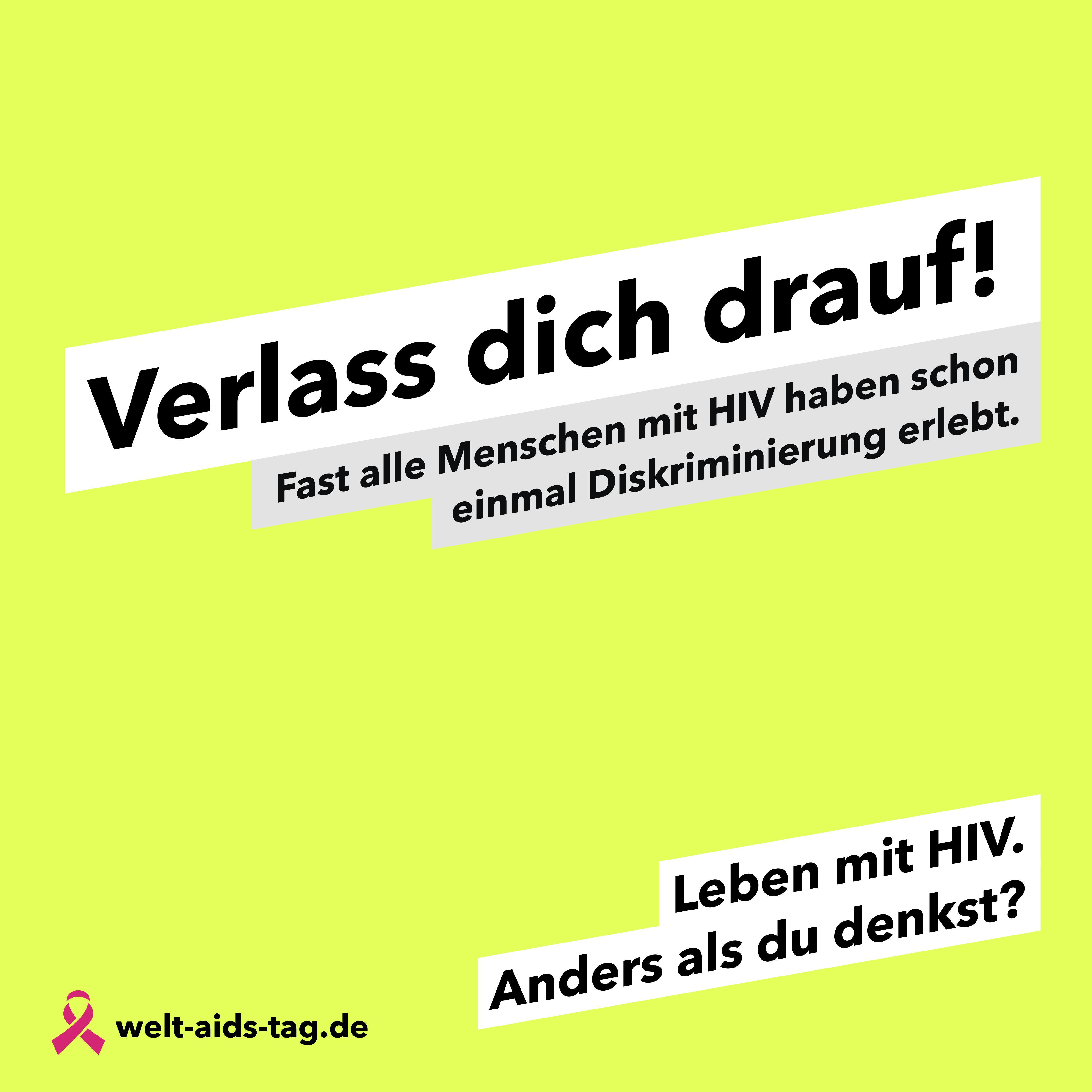 Welt-Aids-Tag 2023, Kampagnenmotiv: "Verlass dich drauf!"