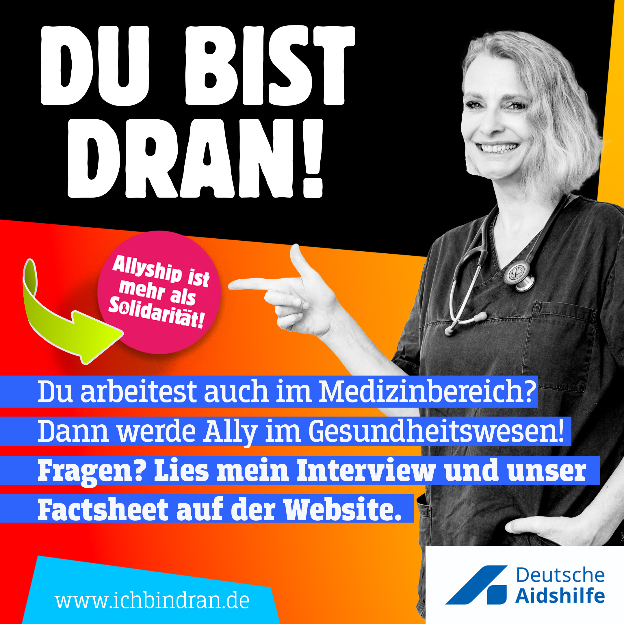 Stefanie sagt: "Mach kein Fass auf! Wir müssen nicht immer über den HIV-Status reden. Wir sind hier um das zu behandeln, wofür die Patient*innen zu uns kommen."