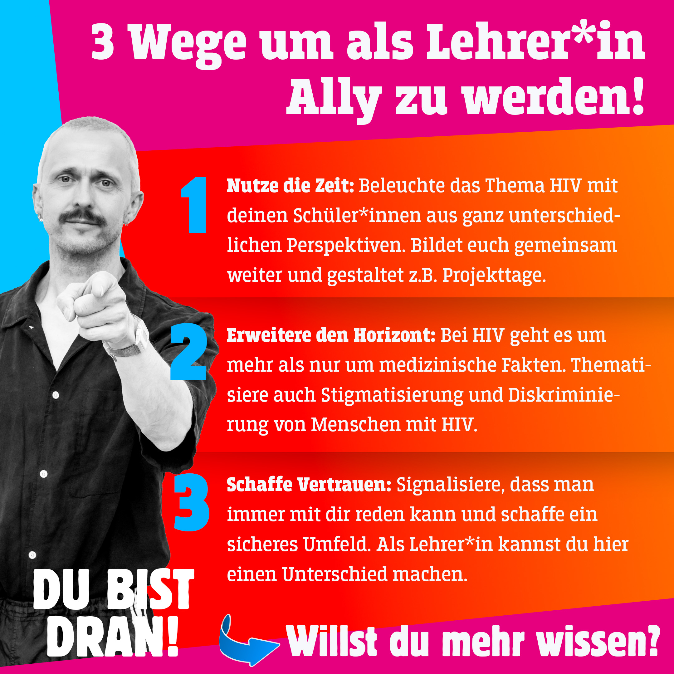 Thomas sagt: "HIV und AIDS mache ich zum Thema, weil das nicht nur in den Bio-Unterricht gehört."