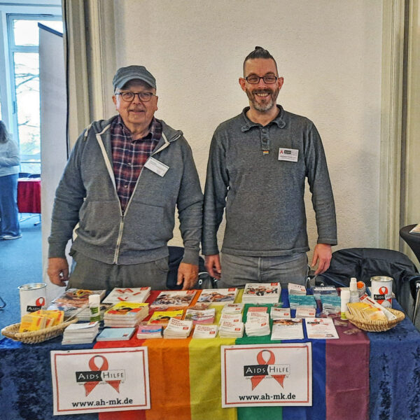 Peter Müller und Andreas Reiser betreuten unseren Stand auf dem Iserlohner Gesundheitstag 2025.